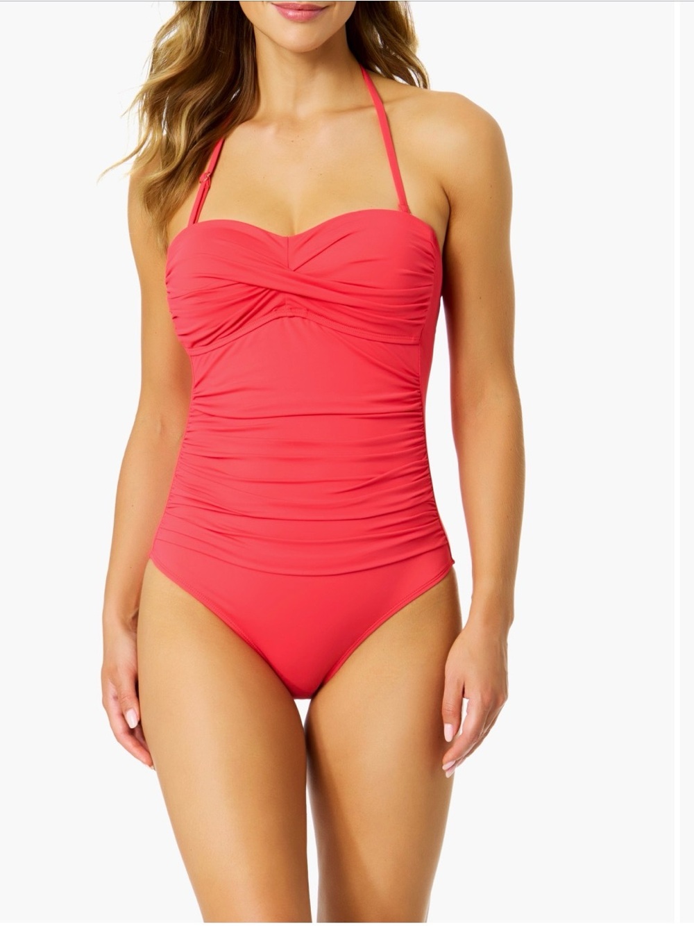 Anne Cole Women's Coral Ruched One-Piece Swimsuit. Beautiful! NWOT